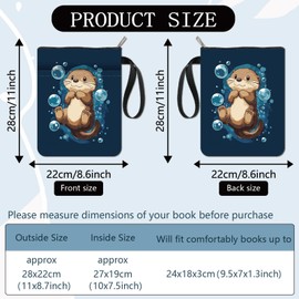 CRASPIRE Cartoon Mizuse Book Sleeve Protector with Zipper Waterproof Canvas Pouch Double-Sided Covers for Book Lovers Hardcover Notebook Bible Journal Textbooks Paperback Student Gift 11 x 8.66 Inch