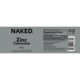 NAKED Zinc Carnosine 17mg, Vegan, Gluten-Free, 60 Capsules