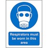 Seco Respirators Must Be Worn in This Area Sign, 200mm