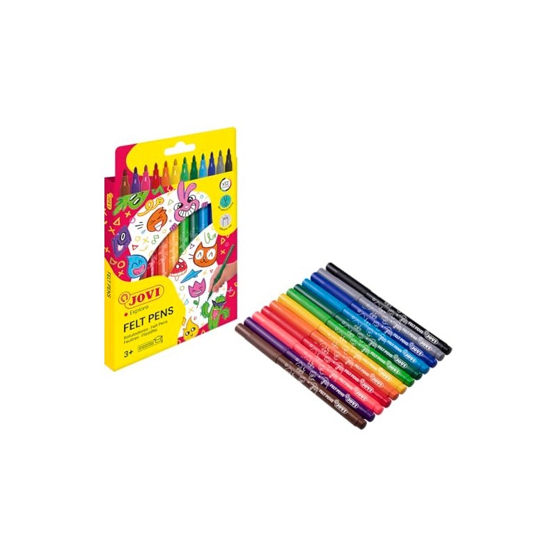 Jovi 270100 Pack of 12 Coloured Felt-Tip Pens