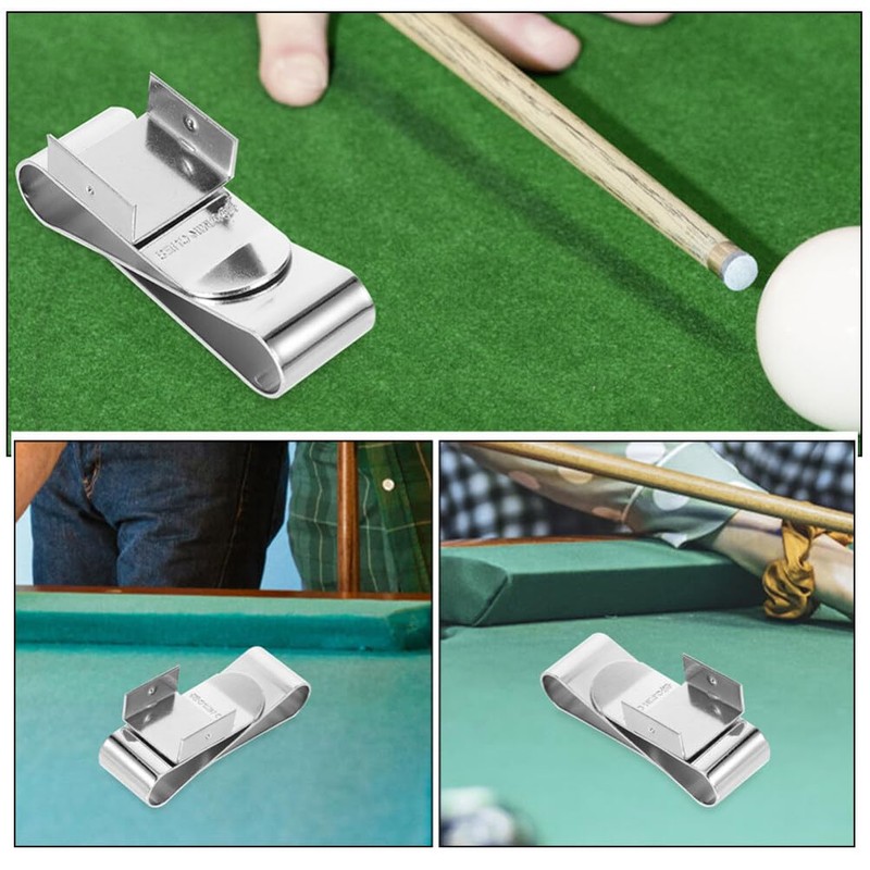 Sosoport Snooker Pool Chalk Holder Clamp Magnetic Billiard Accessory Metal