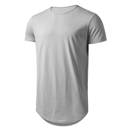 Athlemon Mens Long Shirts for Men Extra Long T Shirts Mens t-Shirts Longline Hipster Reflective Line Scallop Tees