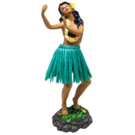 Hawaiian Dashboard Doll Leilani Girl Dancing Green