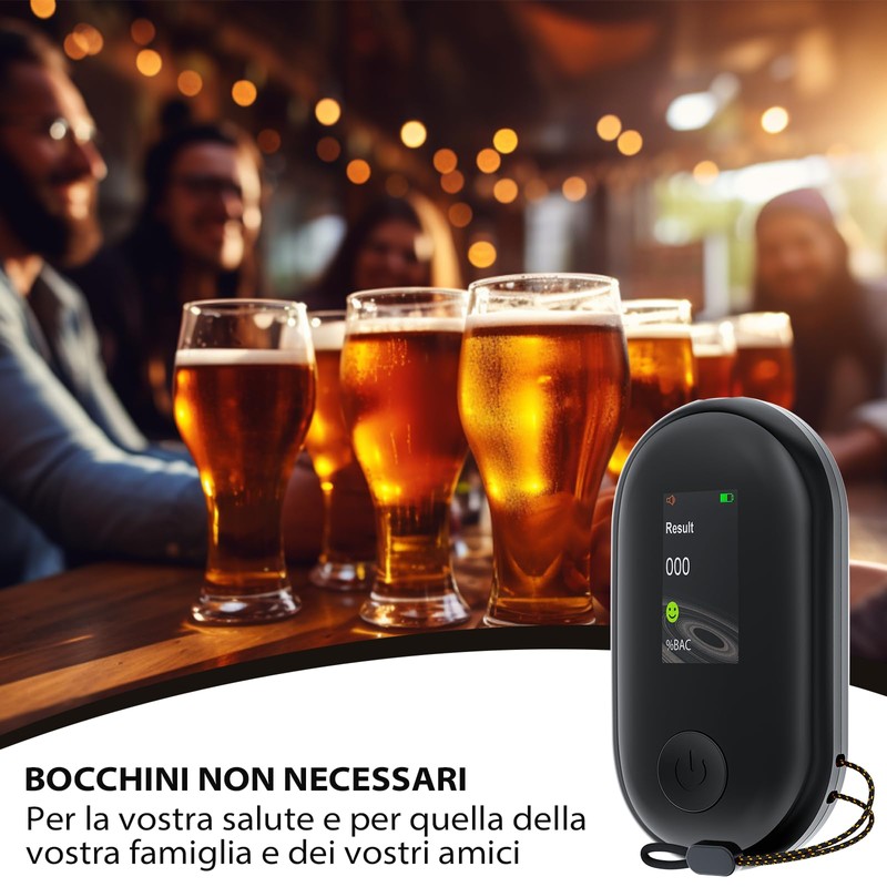 Olubfdh Olubfdh Alkoholtester Polizeigenau mit Digitaler Blauer LCD-Anzeige, mit USB-Akku