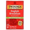 Twinings English Breakfast Tea, Decaffeinated, Tea Bags, 20 ct