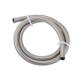 TUCKBOLD 3ft 4AN Fuel Hose AN4 Universal Car Braided Stainless Steel CPE Oil Fuel Gas Line Hose Silver Tone Automotive Parts