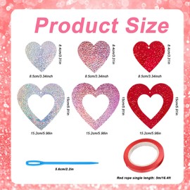 36pcs Valentine's Day Decorations, Glitter Heart Hanging Swirls Foil Heart Hanging Ornament Valentines Decorations for Bridal Shower Anniversary Wedding Party Decorations