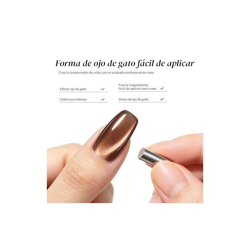 CHERIMOYA Esmalte de Uñas de Gel Ojos de Dorado Marrón