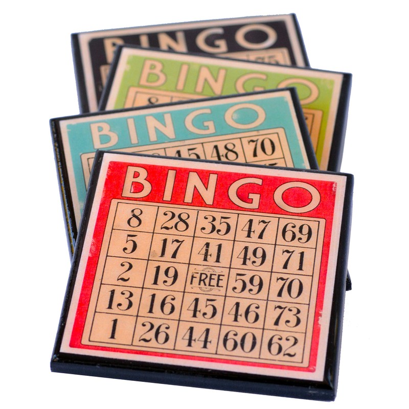 Bingo Card Drink Coaster Set