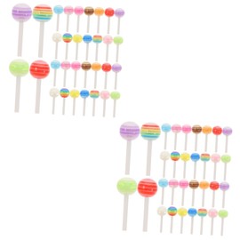Healeved 100pcs Lollipop Nail Charms Nail Decors for Manicure Cute Candy-Shaped Accessories for Girls and Women for Decoration