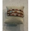 Boho 6 Pcs/set Seed Bead Bracelet Soft Pink Blue Leather