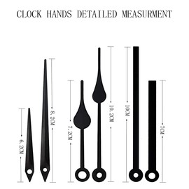 Timelike Silent Quartz Movement - Clock Motor Movement Wall Clock Movement Mechanism DIY Replacement Parts with 5 Different Pairs of Hands (Black)