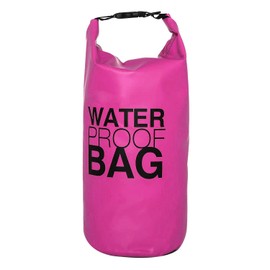 DonDon Waterproof Drybag for Your valuables with Adjustable Shoulder Strap for Kayaking Boating Rafting Fishing Swimming Camping, Hiking in Pink 5 litres