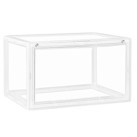 YestBuy Clear Plastic Shoe Boxes with Lids Stackable, Front Opening Clear Storage Box, Large Stackable Shoe Organizer, Storage Bins with Magnetic Closure, for Organizing Men's and Women's Shoes