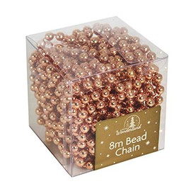 Widdle Gifts Ltd Christmas 8 Metre Bead Garland Tree Room Decoration - Rose Gold