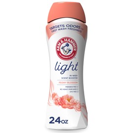 ARM & HAMMER Light In-Wash Scent Booster, No Heavy Perfumes, No Dyes, No Parabens, Peony Blossom Scent, 24 Oz