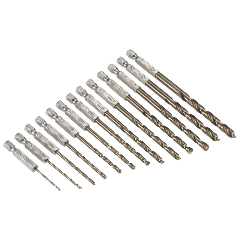 TA-VIGOR 13Pcs 1.5mm-6.5mm Hex Shank Twist Drill Bit Set, 1/4