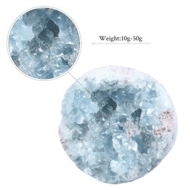 dssmboom Natural Rough Blue Colestin Crystal Mineral Samples for Crystal Collection, Irregular Geode Celestin Raw Stone for Home and Office Decoration & Chakra Balancing, 25-45mm