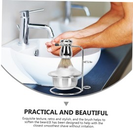 PACKOVE 1 Set Beard Brush Set for Men Complete Shaving Brush Kit with Bowl Storage Rack Easy to Clean and Portable Grooming Tools Any Occasion