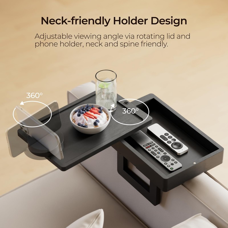 Wealone Mini Couch Arm Table for Narrow Armrest, Bamboo Sofa