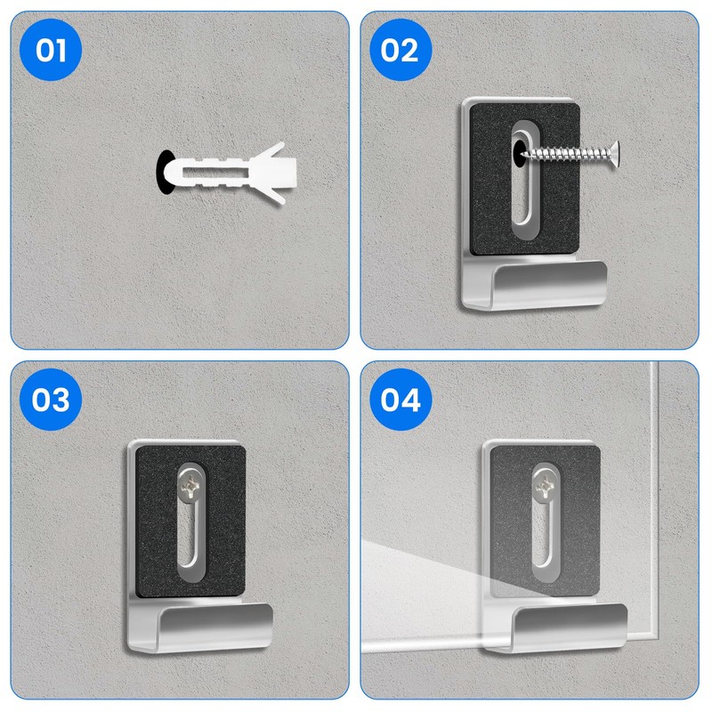 8 Pcs Mirror Clips, Stainless Steel Mirror Brackets, Mirror Mounting