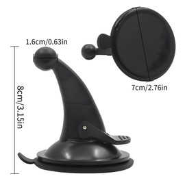 jose2015 17mm PU GPS Windshield Mount, Windshield Mount Viscose Base, Suction Cup Mount, Black