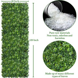 ODTORY Artificial Greenery Wall Panels: 40"x 120" (33.5 sqft) Faux Grass Wall Backdrop Boxwood Ivy Privacy Screen with UV Protection,Fake Hedge Fence for Outdoor,Indoor,Garden,Backyard and Home Decor