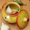 Made In Portugal Pottery Garlic Pot Strawberry Pattern Hand Painted