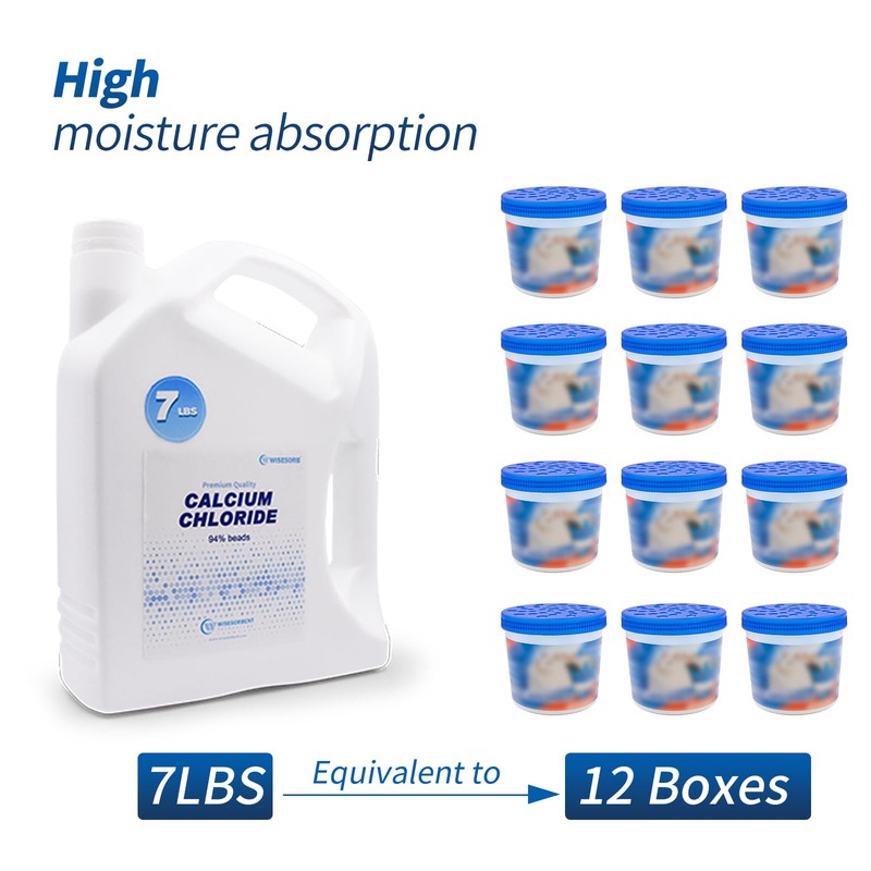Wisesorb 7 LBS Calcium Chloride Desiccant, Moisture Absorbers Refill Beads