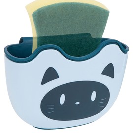 SHIDOW Sink Caddy Sponge Holder, kitchen sink shelf over faucet, Silicone Plastic Soap Holder for Drying (Blue)