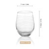 Joeyan Hand Blown Etched Stemless Wine Glasses with Strips Swirls