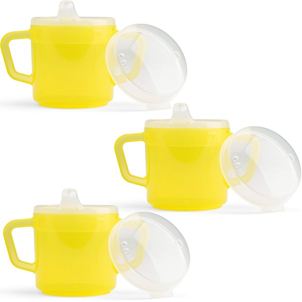 Two Handle 8oz Mug Adaptive Small Sippy Cup for Elderly, Disabled, and Therapeutic Use - PSC53-3 Pack