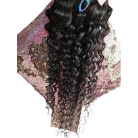 Wonder Hair Extensiones Chinas Rizadas Negras Cafe 100% Nat Humano