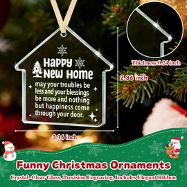 Sensi Blue Housewarming Gifts For New Home,Glass Happy New Home Ornament,Irish Blessing Decoration,Realtor Closing Gift For Buyers Homeowners,New House Apartment Keepsake,First Home Present for Couple