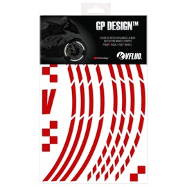 VFLUO - Kit Reflective Wheel Rim Stickers GP Motorcycle Sticker for 1 Wheel 3M™ Technology™ 360° Circle - High Visibility from Side - Discreet and Design - Easy Installation
