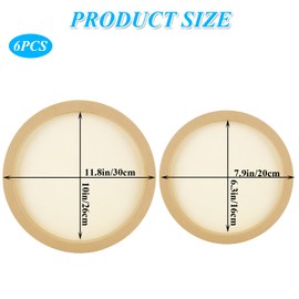 ABuff 6 Pack Unfinished Round Birch Wood Canvas Panels of 2 Sizes 8''and 12''Studio 3/4 ''Deep Wood Canvas Boards for Painting Crafts, Pouring, Arts Use with Oils, Acrylics