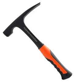 Boaby Professional Exploration Hammer One-piece Carbon Steel Flat Head Hammer with Non-Slip Handle Geological Hammer Geological Exploration Tools