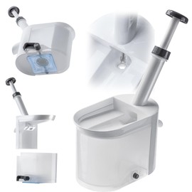 KADAX Plastic Cherry Pitter with Large Collection Container, Cherry Stone Remover for Quick Separation of Core & Pulp (White)