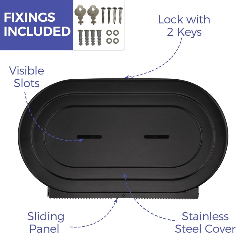 Stardrix Stainless Steel Twin Jumbo Toilet Paper Dispenser Wall Mount,