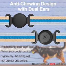 DeKago Waterproof Airtag Dog Collar Holder - Silicone AirTag Mount GPS Tracking Protective Case for Dog & Cat, Fits All Width Collars (White)