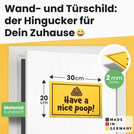 DankeDir! Have a nice poop - 30 x 20 cm sign - toilet sign for hanging toilet sign funny toilet sign - decorative guest toilet funny wall men guest toilet door sign