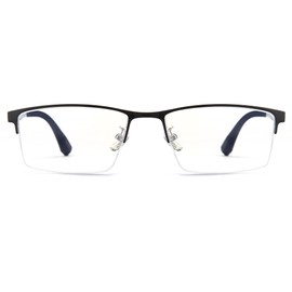 Cyxus Titanium Frame Glasses for Men Semi Rim Eyewear Square Clear Lens Glasses Interchangable