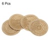 HARFINGTON 6pcs Round Braided Placemats 4" Non-Slip Round Table Mats