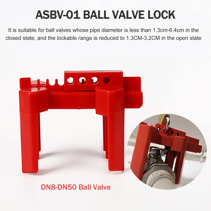 ASBV-01 Industrial Adjustable Ball Valve Lockout Device, Safety Lock Pipe