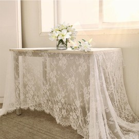 Tablecloth Lace Fabric White Lace Rectangle Scandinavian Embroidered Table Cover Embroidery Crochet Table Cover Tablecloth Dining Room E Wedding Dress Baby Shower Vintage Floral Rectangle Table Decor