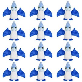 Stuffed Animal Mini Plush Toys for Goody Bags, 12 Pack Stocking Stuffer for Kids~Birthday Party Favors for Toddlers~Classroom Treasure Box Prizes~Soft & Small Gifts for Boys & Girls (Pteranodon)