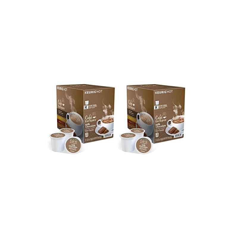 Cafe Escapes Milk Chocolate Hot Cocoa 48 K-Cups for Keurig