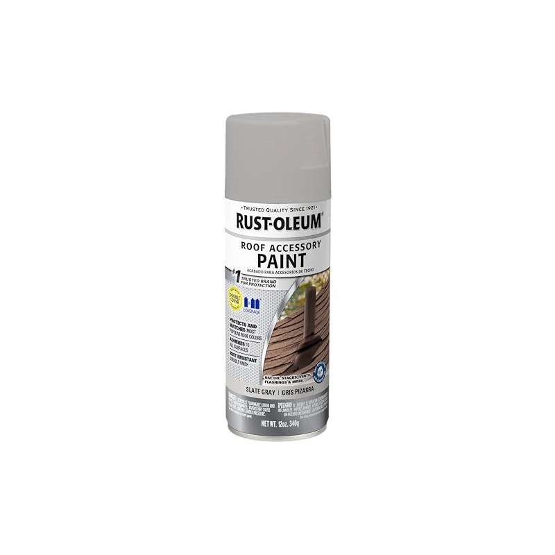 Rust-Oleum 383416- Roofing Accessory Coating Spray, 12 oz, Slate Gray