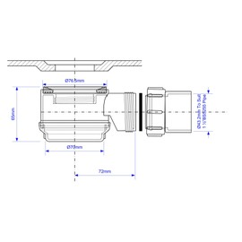 McAlpine STW4-65 Slim Shallow Shower Trap for Trays with 50mm Waste Hole