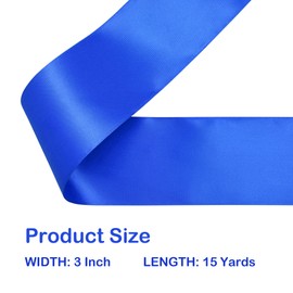 LoomJoyz Double Sided 75mm Royal Blue Satin Ribbon 13 Meters Satin Ribbon Ideal for Gift Wrapping Flower Bouquet Crafts Weddings Floral Arrangements & Bows